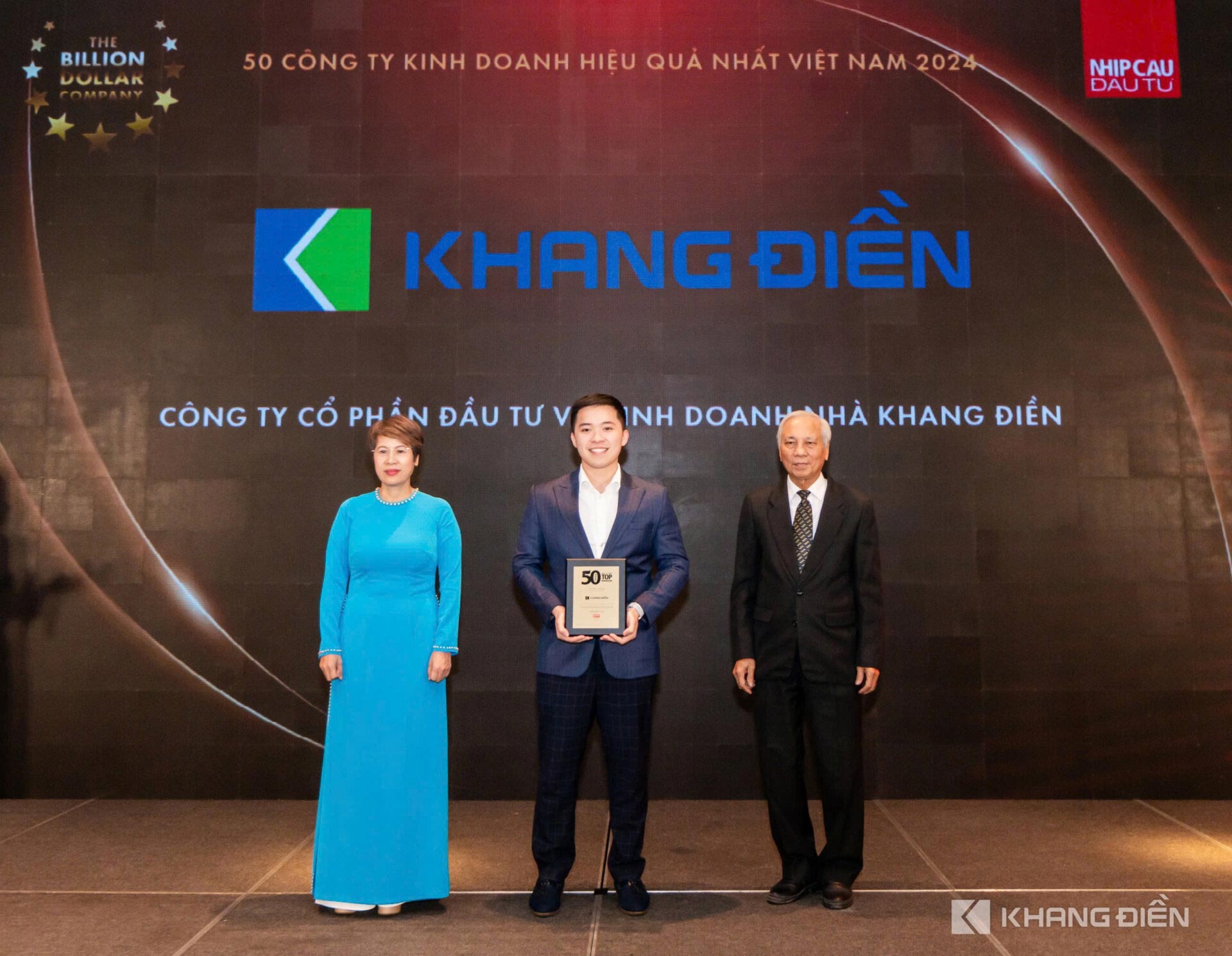 Tập đoàn Khang Điền (KDH) đạt danh hiệu nhà phát triển bất động sản tiêu biểu 2024 & Top 50 doanh nghiệp hiệu quả nhất Việt Nam 2024